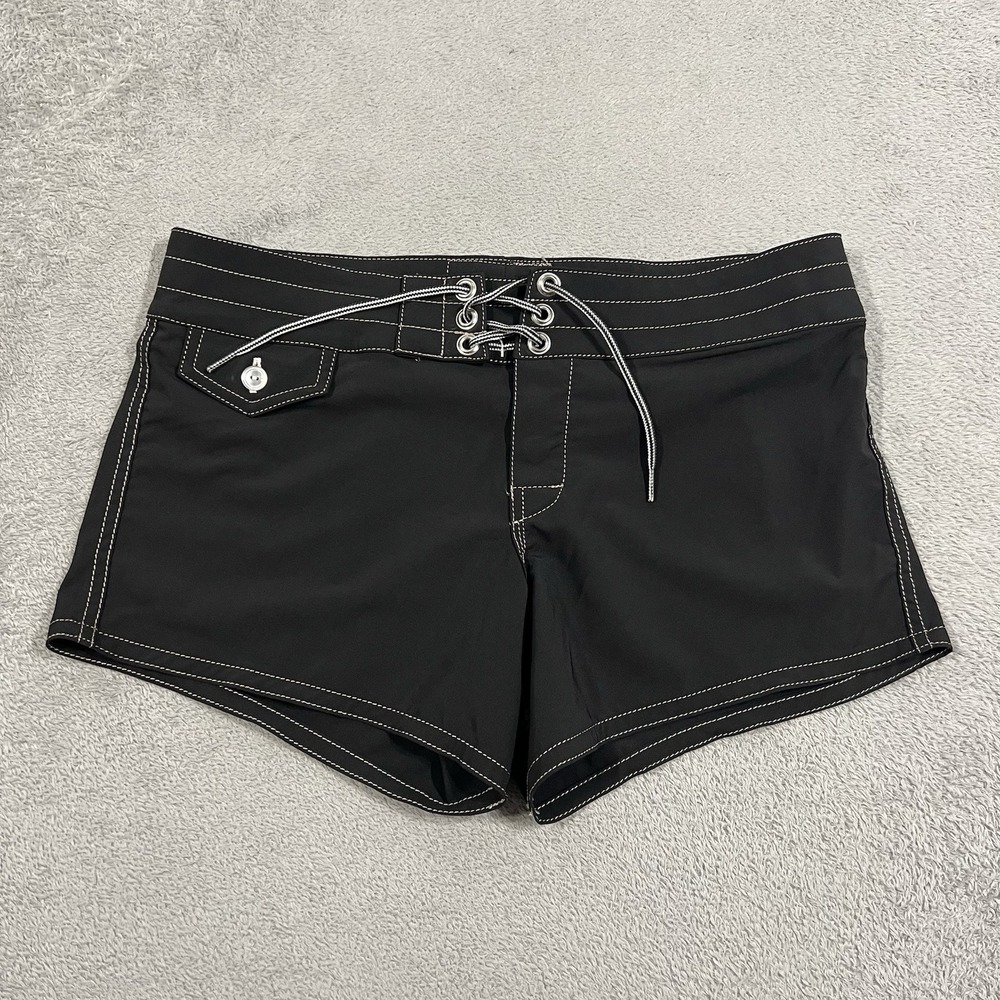 Birdwell Beach Britches Board Shorts Womens 4 Black Swim Surf Stretch